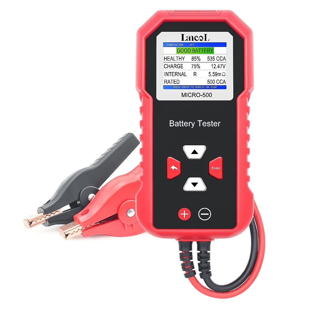 Tester baterie auto Lancol MICRO-500, verificare rapida 12V Plumb-Acid si LiFePO4, compatibil AGM, GEL, EFB, Rezultate pe QR Code