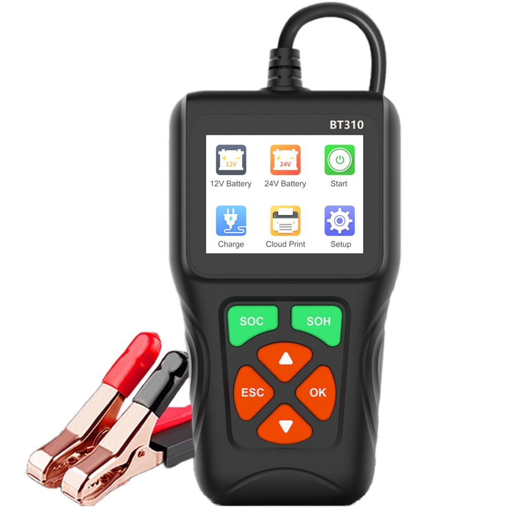 Tester baterii auto Techstar BT310, 12V/24V, afisaj color 2.8