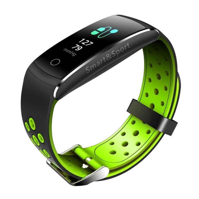 Bratara Fitness Techstar® Q8S Verde, 0.96 inch IPS, Alerte, Monitorizare Cardiaca, Tensiune, Oxigenare, Bluetooth 4.0 - 3 | YEO