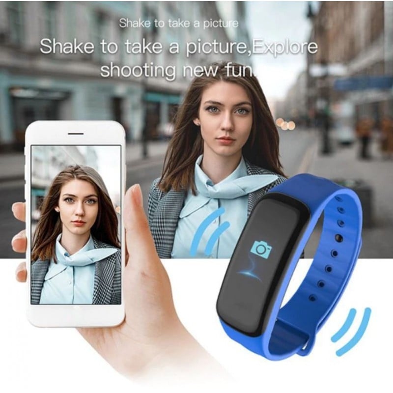 Bratara Smart Smartband Techstar® C1 Fitness, Waterproof IP65, BT4.0, OLED Color, Albastru - 2 | YEO