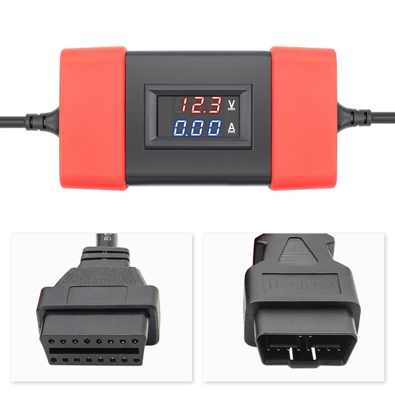 Cablu adaptor diesel pentru camion 24V la 12V Techstar®, 5W, 24V, convertizor, Suporta transmisia de date prin protocol Easydiag 2.0/3.0/GOLO si pentru scanerul Thinkdiag OBD2, Negru/Rosu