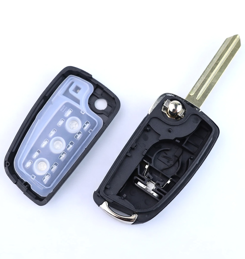 Carcasa cheie auto pliabila Techstar compatibila cu Nissan Qashqai, Juke, Sunny, 3 butoane, buton HOLD portbagaj, lama inclusa, fara electronica - imagine 2