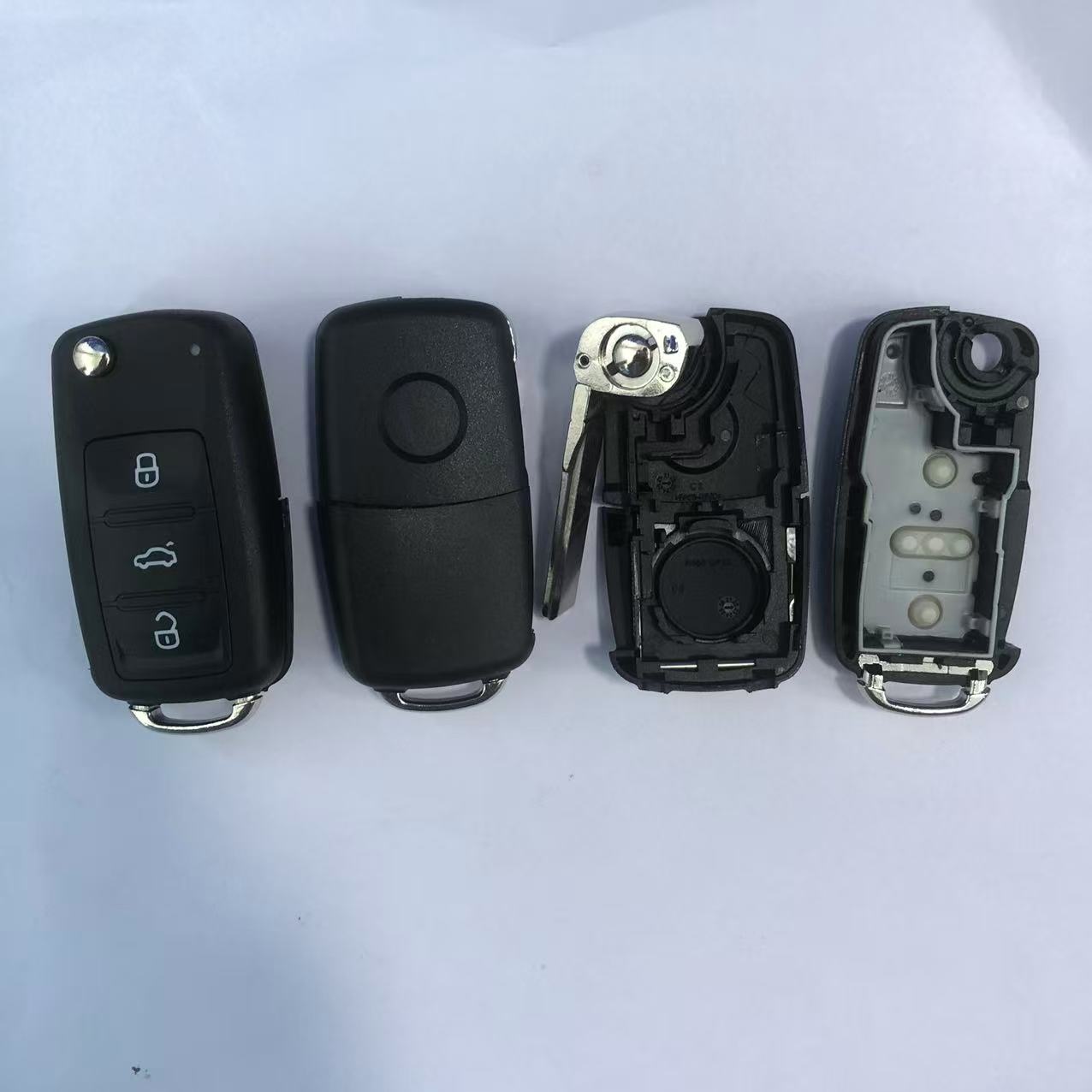 Carcasa cheie auto Techstar tip briceag cu 3 butoane pentru Volkswagen – model pliabil, carcasa nedetasabila - 3 | YEO