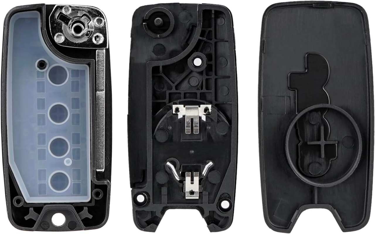 Carcasa Cheie Auto Techstar tip Flip cu 4 butoane, Compatibila Jeep Renegade, Compass, Patriot, Liberty 2014–2021, Fiat 500X, cu Lama - 3 | YEO
