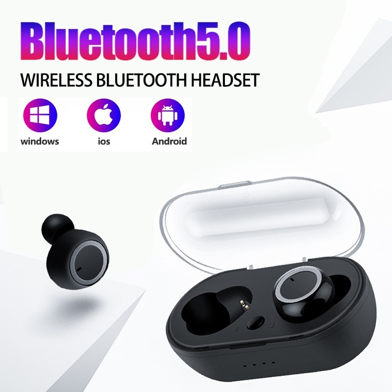 Casti Bluetooth Wireless Techstar® TWS Earbud cu Tehnologie BT 5.0 Negru - 3 | YEO