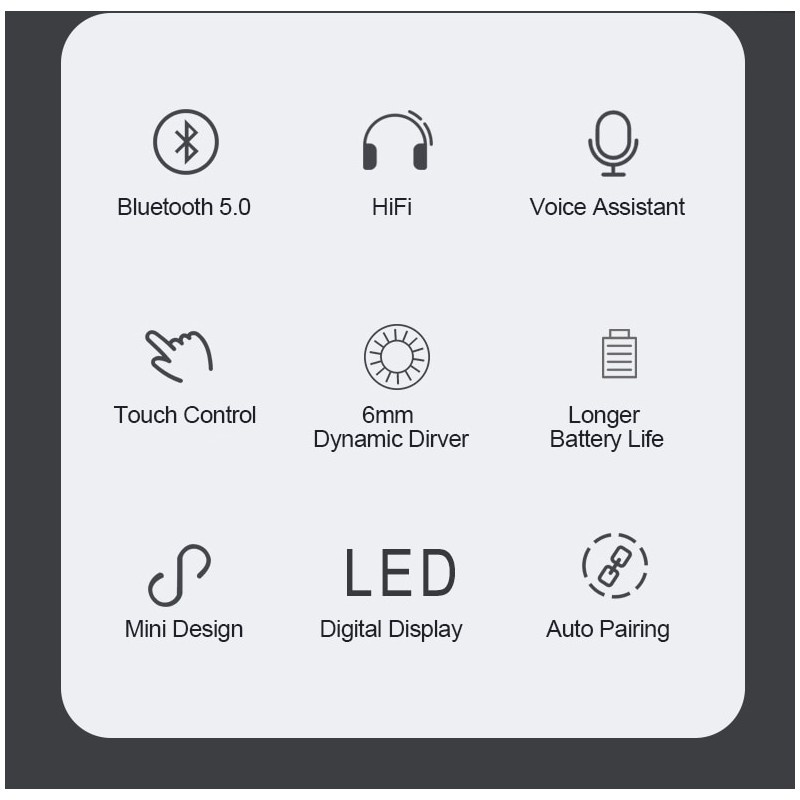 Casti Smart Techstar® TWS S11S , Wireless, Bluetooth V5.0, IPX6, HD Audio, Touch, iOS, Android, Type-C, Alb - 3 | YEO