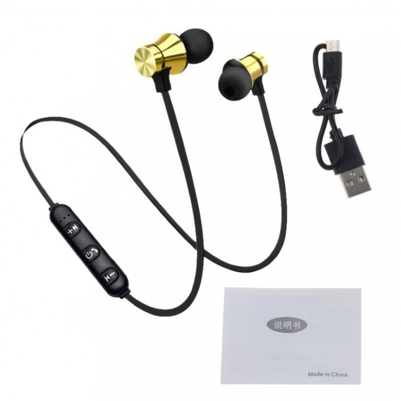 Casti Wireless Bluetooth Sport BT4, Waterproof, Tip In-Ear Headset, Microfon Incorporat, Auriu - 2 | YEO