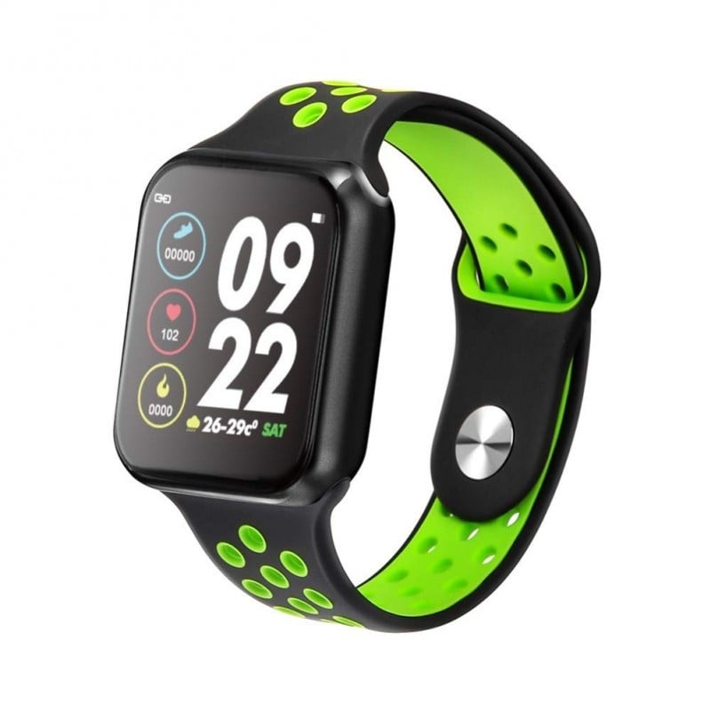 Ceas Smartwatch Techstar® F8, 1.30 inch IPS, Bluetooth 4.0, Monitorizare Puls, Tensiune, Alerte Sedentarism, Hidratare, Verde