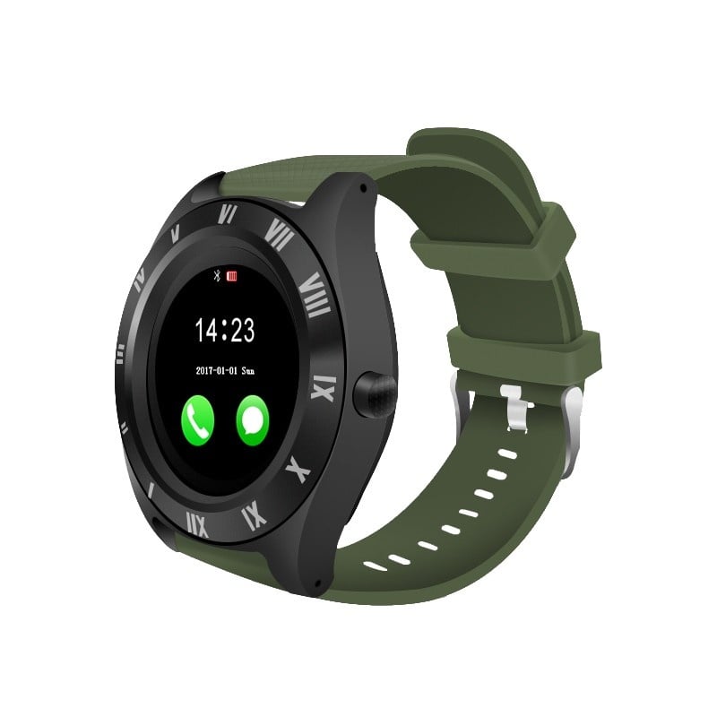 Ceas Smartwatch Techstar® M11, 1.54inch LCD , Bluetooth 4.0 + EDR, Camera Foto, Cartela SIM, Micro SD, Monitorizare Somn, Apeluri si SMS, Notificari, Verde