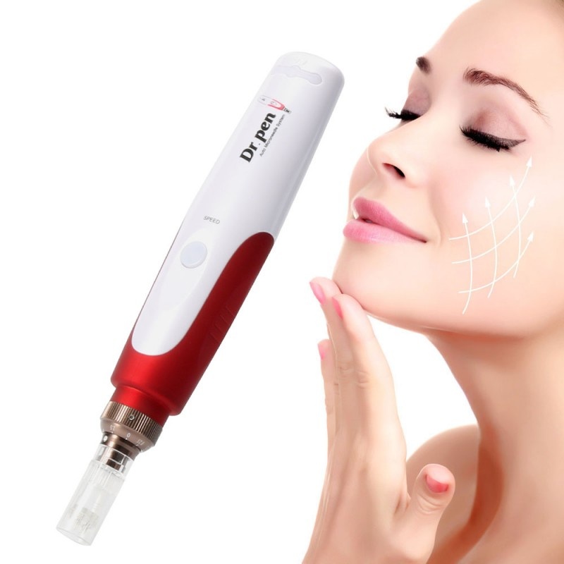 Poze DermaPen Techstar® Dr Pen N2W, 2 Capete de Rezerva, Ace Otel Inoxidabil, Corp Plastic, Ergonomic, Regenerare Piele, Lifting, Viteza Reglabila, 5 Viteze, Alb-Rosu