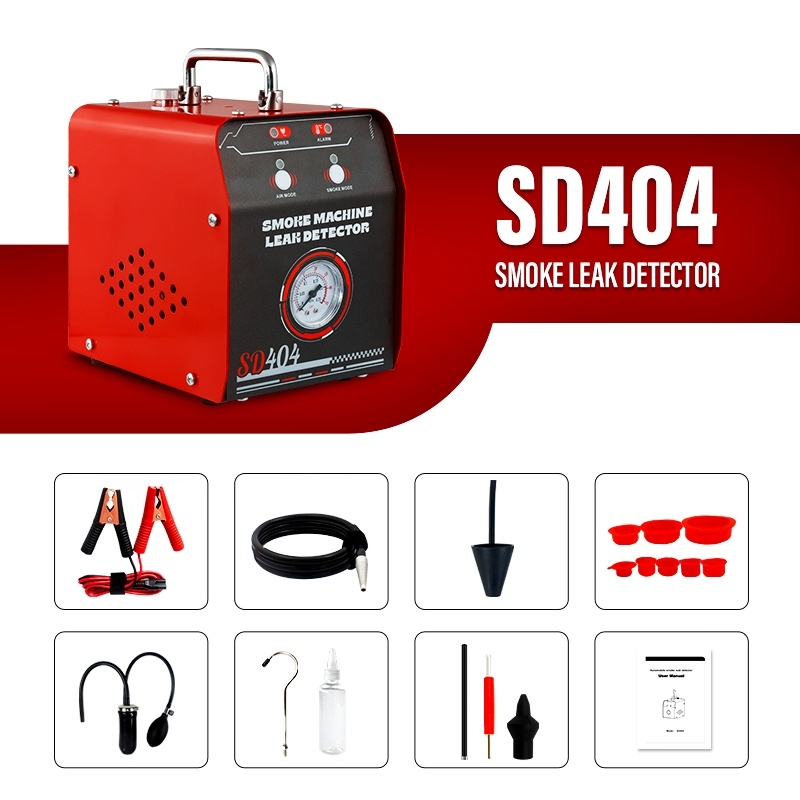 Detector de Scurgeri cu Aer si Fum Techstar® SD404, cu Manomentru, Protectie la Supraincalzire si Indicator de Presiune, Profesional, Negru/Rosu - 2 | YEO