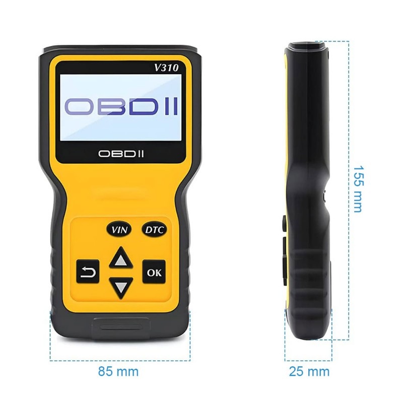 Dispozitiv de diagnosticare si scanare auto Techstar® V310, OBD2, Citire/ Stergere coduri de eroare, Ecran LCD, ABS/ESP/SRS, Universal, Galben/Negru - 1 | YEO