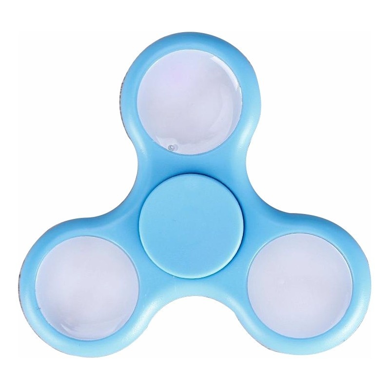 Fidget Spinner Albastru Deschis cu LED-uri Multicolore