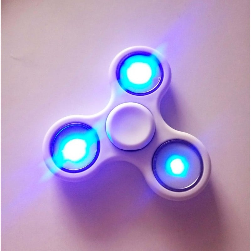 Fidget Spinner Albastru Deschis cu LED-uri Multicolore - 3 | YEO