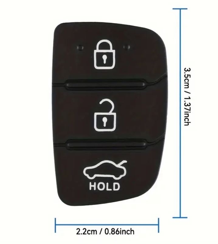 Membrana Cauciuc Butoane Cheie Auto 3 Butoane – Compatibila Hyundai, Kia – Pad pentru Telecomanda, Inlocuire Tastatura Cheie - 2 | YEO