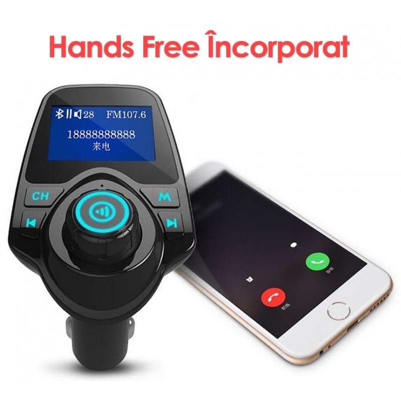 Modulator FM Auto Hands Free T11S cu Bluetooth, Citire USB si MicroSD Mp3 Player - 1 | YEO