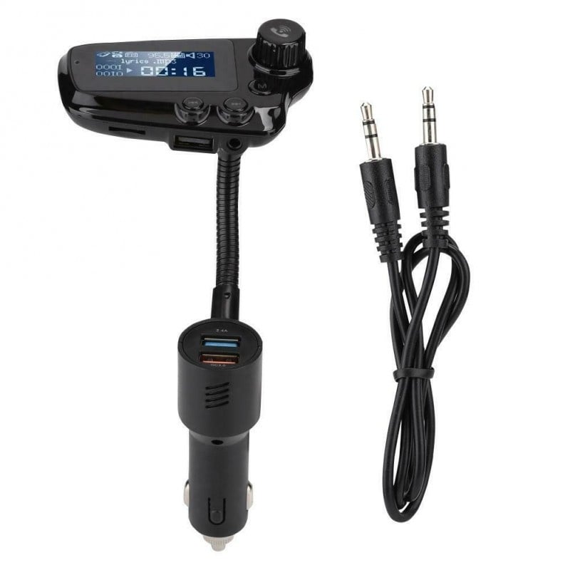 Modulator FM Techstar® T91 NEGRU Quick Charge, AUX, Bluetooth, USB, Micro SD, Transmitator - 2 | YEO