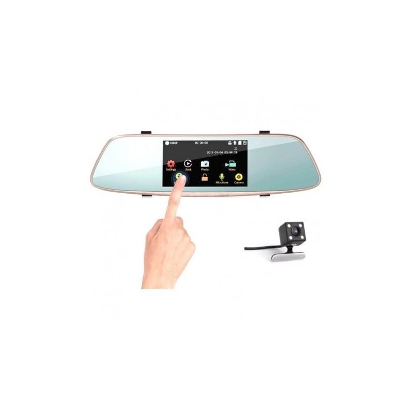 Oglinda Camera Video Auto L808 DVR FullHD Dubla cu Ecran 5 inchi Touch Screen si Unghi de 170° - 1 | YEO