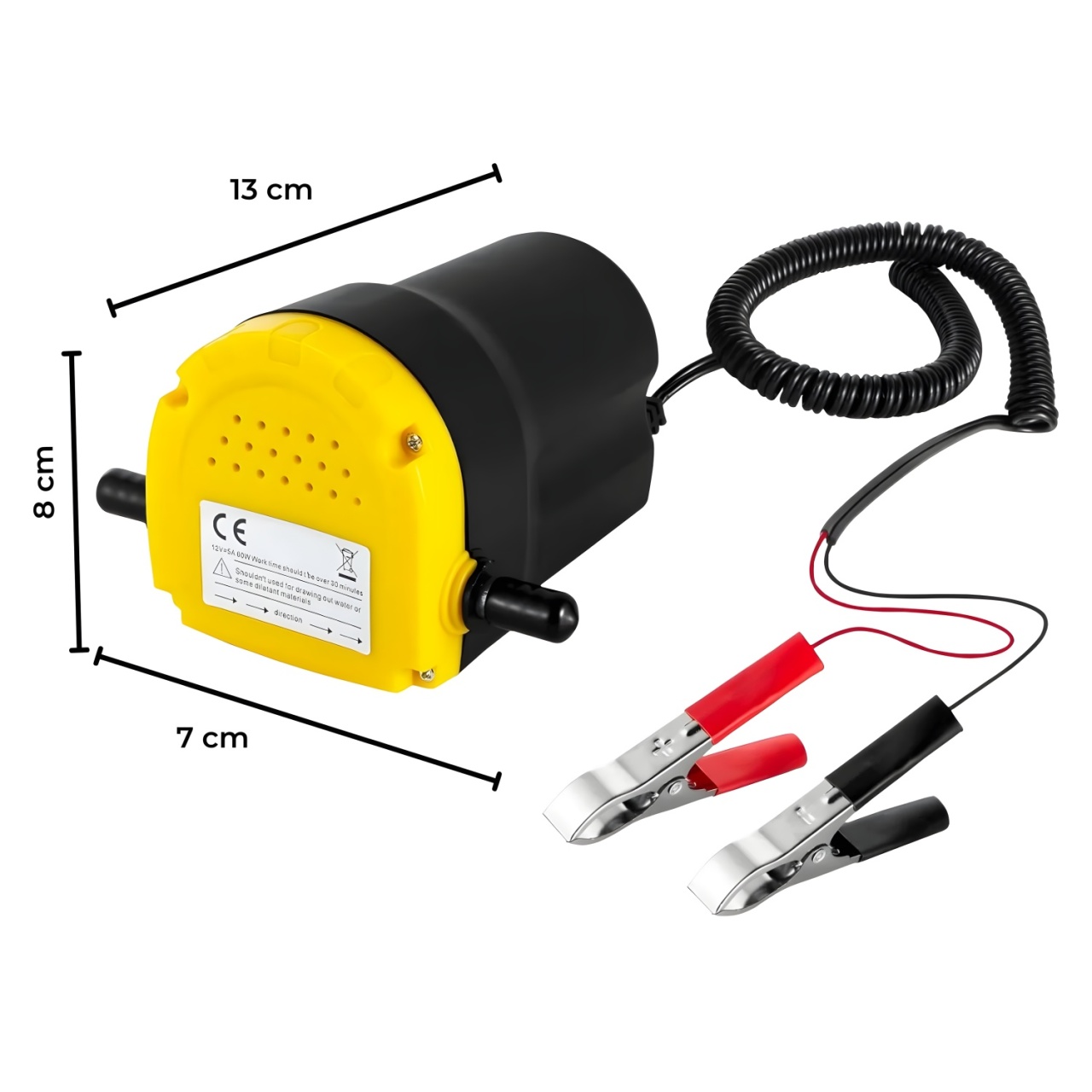 Pompa transfer motorina Techstar 12V, 45L/min, cu bypass, autoamorsanta, pompa electrica alimentare motorina cu cleme și furtune incluse - 2 | YEO