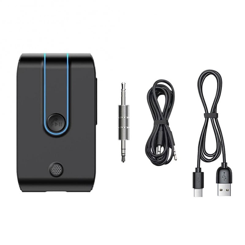 Receptor Bluetooth Techstar® J28, Bluetooth 5.0, Microfon Incorporat, CVC8.0, DSP, AUX, Acumulator Incorporat, Multipoint, HandsFree, Type-C - 1 | YEO