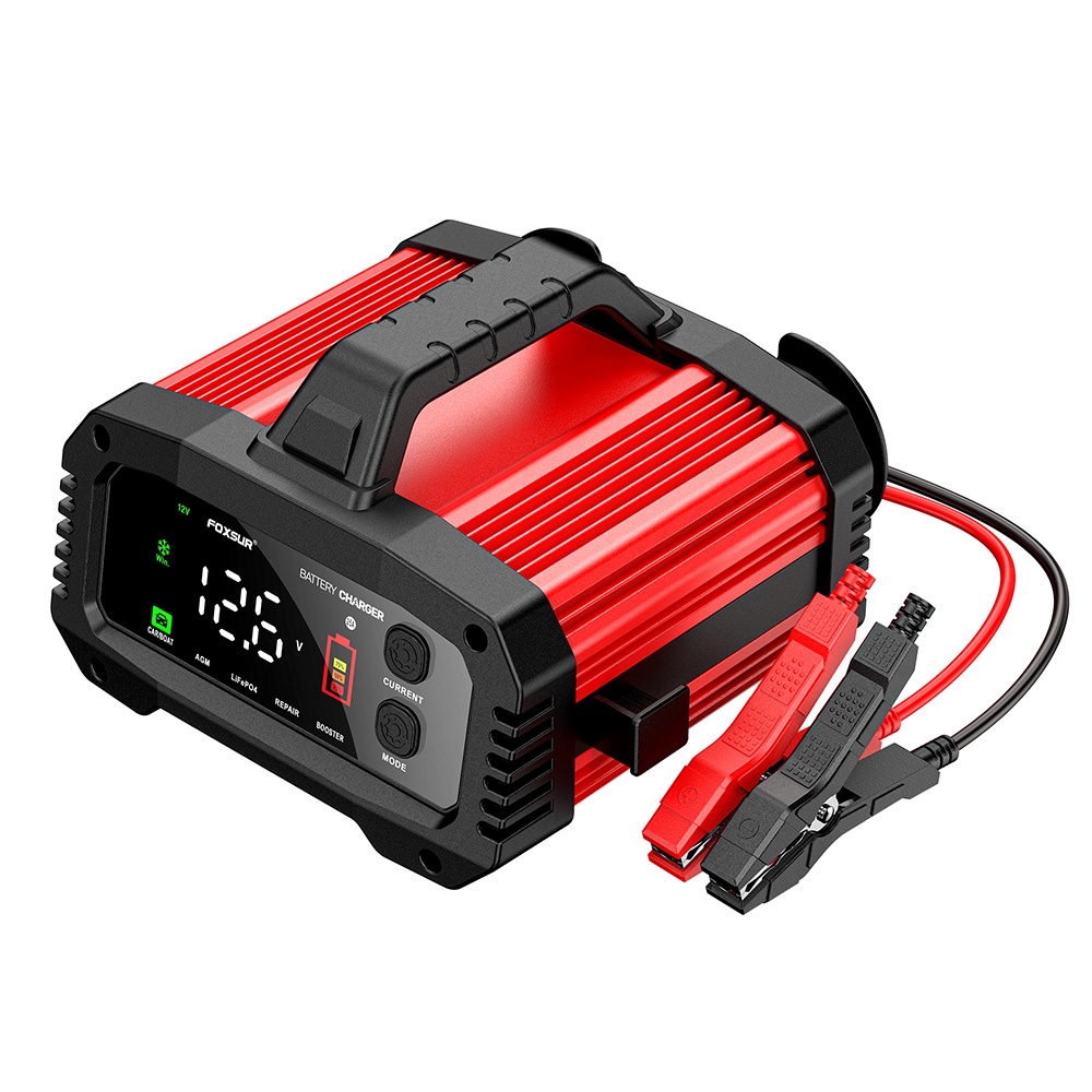 Redresor Incarcator Inteligent Baterii Auto Foxsur® FPT-250, compatibil AGM, GEL, EFB, LifFePO4, 25A, 12V/24V potrivit Auto, Moto, Camioane, Barci - 2 | YEO