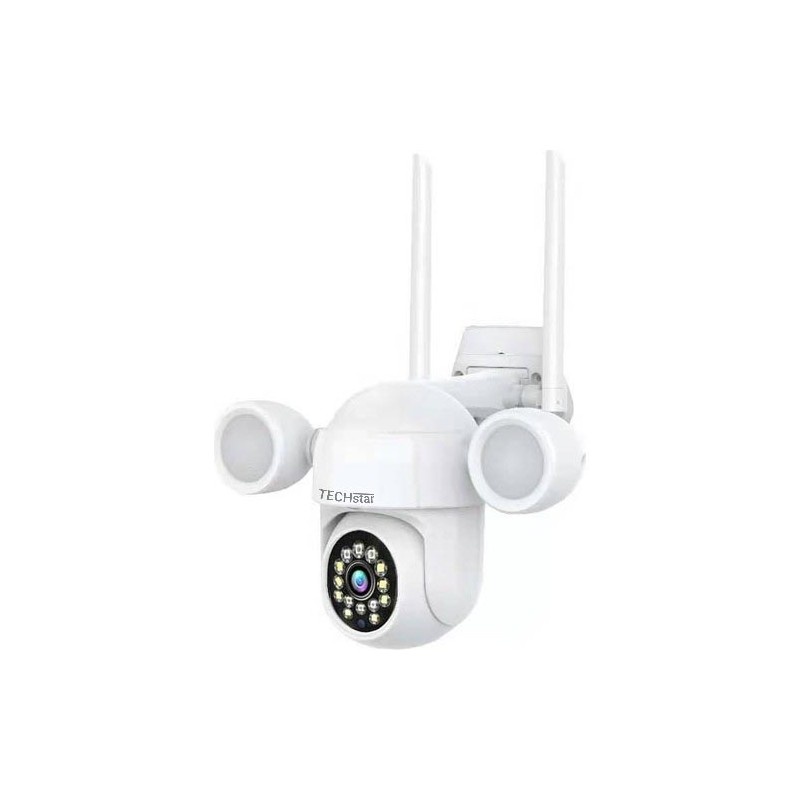 Resigilat Camera Supraveghere PTZ Techstar® D16B, 2MP, FullHD, Lumina IR si Proiector LED, Control Vertical + Orizontal, Audio Bidirectional, Detectarea Miscarii, ONVIF, P2P, Cloud, Slot MicroSD, Auto-Tracking