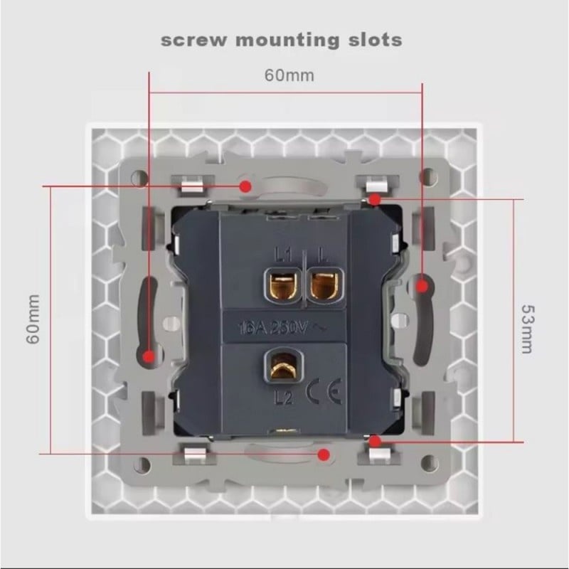 Resigilat Intrerupator Cap Scara Cu Panou Din Sticla Securizata Techstar® TGS 01, 220V, 16A, 86 X 86 Mm, Alb, cu 1 Modul - 3 | YEO