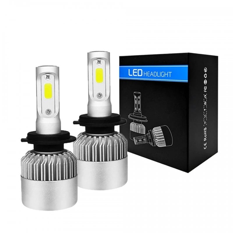 Resigilat Set 2 LED-uri Auto Techstar® S2, H7, 36w, 4000 Lumeni, 6500K, AUTO, 12-24 Volti, COB, Canbus