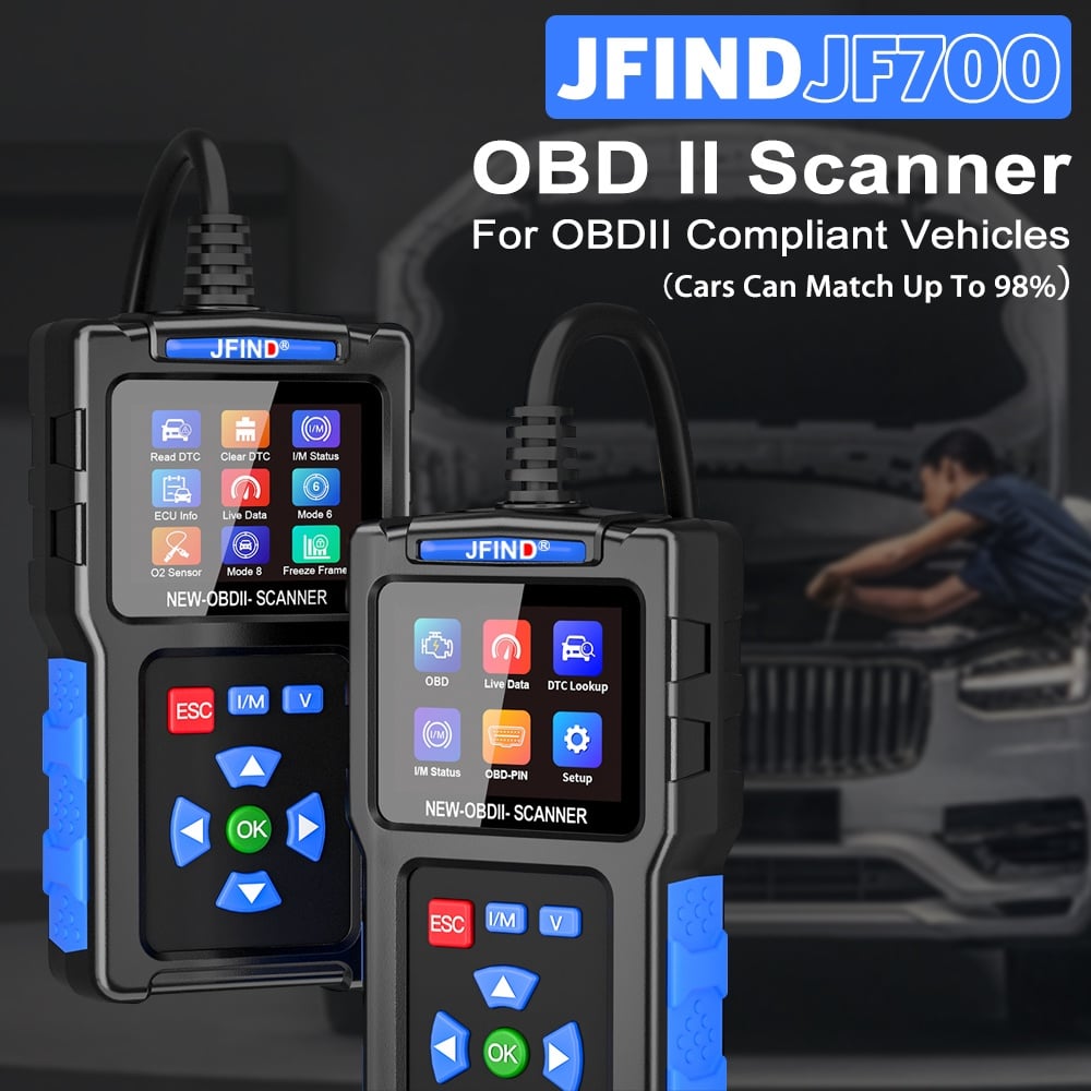 Scanner OBD2 Universal JFIND JF700, Cititor de Coduri de Eroare ale Motorului, Instrument de Diagnosticare CAN pentru Toate Vehiculele OBDII din 1996 și Mai Noi - 2 | YEO