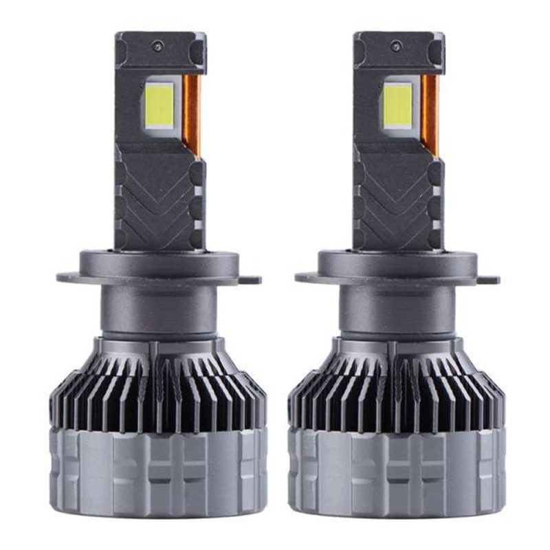 Set 2 LED-Uri Auto Techstar® P18, H7, 300W, 45000 Lumeni, 6500K, 12-24V, Unghi Fascicul 360°, CSP 4575, Canbus, Radiator Aluminiu, Racire Cooling Tech, Argintiu