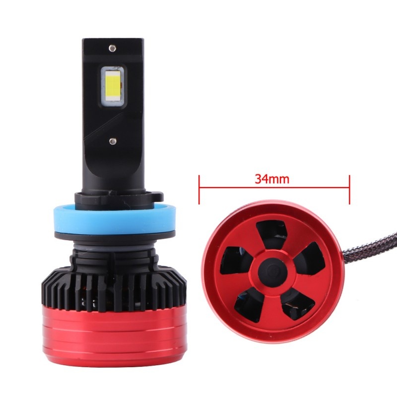 Poze Set 2 LED-uri Auto Techstar® P28, H11, 80w, 12500 Lumeni, 6500K, AUTO, 12-24 Volti, CSP, Canbus, Miez Cupru, Radiator Aluminiu