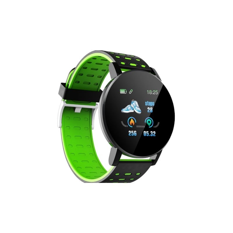 Smartwatch Techstar® 119, Verde, Unisex, Waterproof, IP67, BT 4.0, Ecran 1.3 inch, Conectare Android si iOS Resigilat