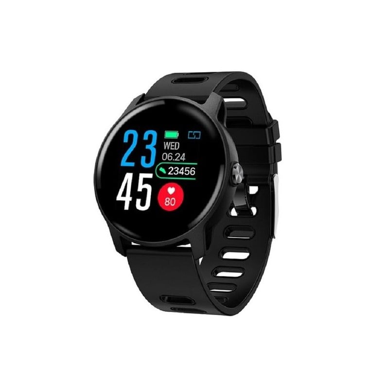 Smartwatch Techstar® S08 Negru Unisex Waterproof IP68 BT 4.0, Ecran 1.3 inch Conectare Android si iOS