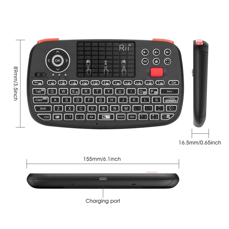 Tastatura Techstar® Rii i4, Dual Mode, Wireless, Bluetooth 3.0
