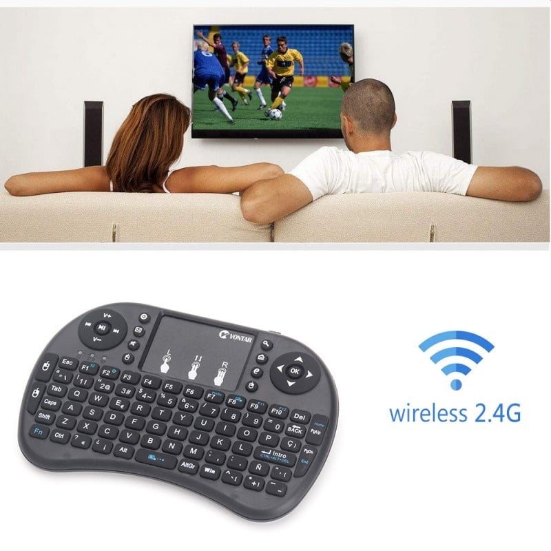 Tastatura Wireless Techstar® i8, Air Mouse, Touchpad, 2.4ghz, pentru Android TV si Mini PC - 1 | YEO