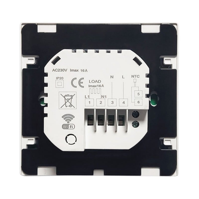 Termostat inteligent Techstar® 3105 Smart WiFi pentru incalzire electrica in pardoseala, Ecran Digital, Incastrabil, 3520W, 16A, compatibil Smart Life / Tuya, IP20, Alb - 3 | YEO