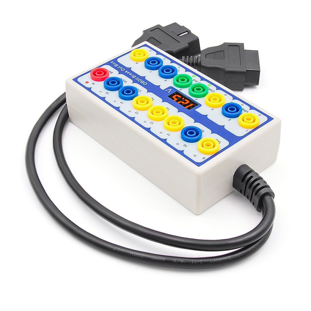 Tester Comunicare OBDII – Cutie Breakout OBD2 cu Indicatori LED, Functie Alimentare ECU, Convertor Interfata OBD1 la OBD2, Cablu inclus