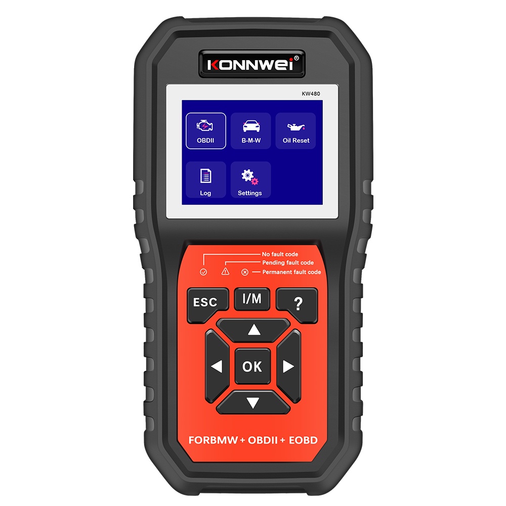 Tester Diagnoza Auto Konnwei KW480, Functii Complete pentru BMW, OBD2, Resetare Ulei, Citire Coduri, Test Motor, ABS, SRS, EVAP, Reset Ulei, Printare PC, Ecran 2.8 inch - 1 | YEO