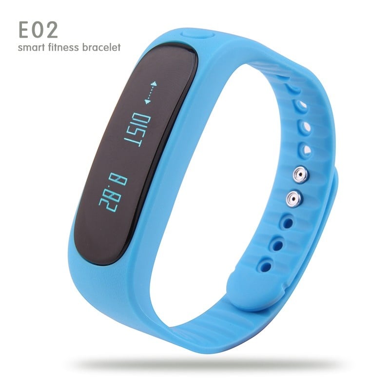 Bratara Fitness Smartband Bluetooth E02 albastru