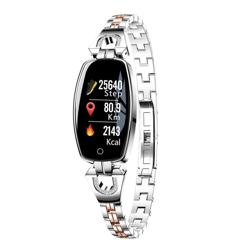 Bratara Smart Fitness Sport Argintie Waterproof si Eleganta pentru Dama H8 cu Monitorizare Somn si Cardiaca