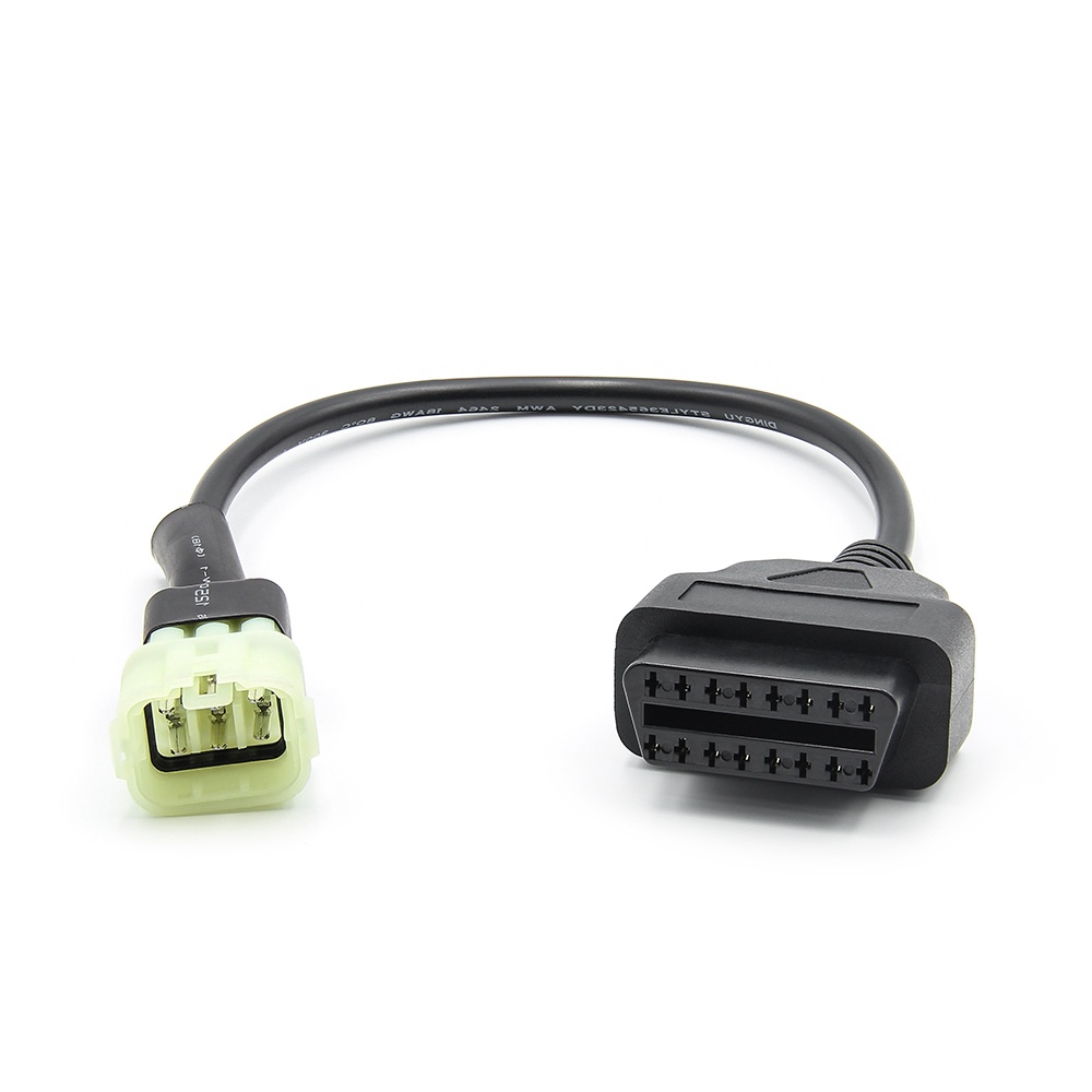 Cablu Adaptor Motociclete KTM, 6-pin, verde, femela catre OBD-II 16-pin femela, pentru diagnoza ECU cu TuneECU - 3 | YEO