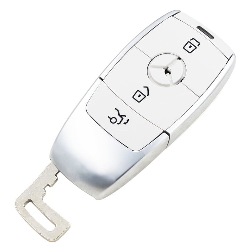 Carcasa cheie auto Techstar® pentru Telecomanda Inteligenta, compatibila cu Mercedes Benz, C200L, E300L, S320, S350L, GLC, 3 Butoane, Alb - 2 | YEO