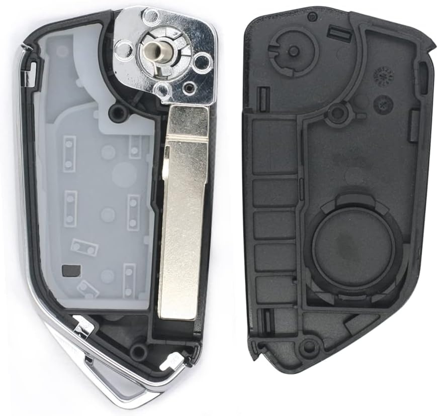 Carcasa Cheie Auto tip Briceag Techstar Modificata, 3 Butoane, Compatibila Volkswagen Golf 5, Passat B6, Touran, Jetta, Skoda Octavia 2 – design sport, model imbunatatit - 2 | YEO