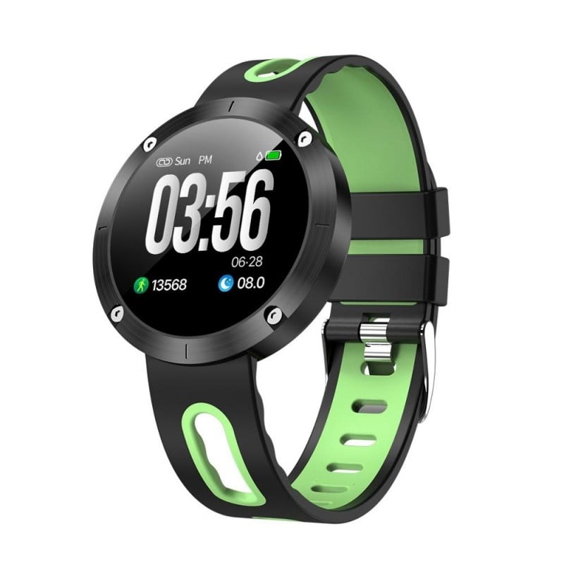 Ceas Smartwatch Techstar® DM58, 1.22 inch IPS, Bluetooth 4.0 + EDR, Monitorizare Tensiune, Puls, Multiple Alerte Unice, Verde