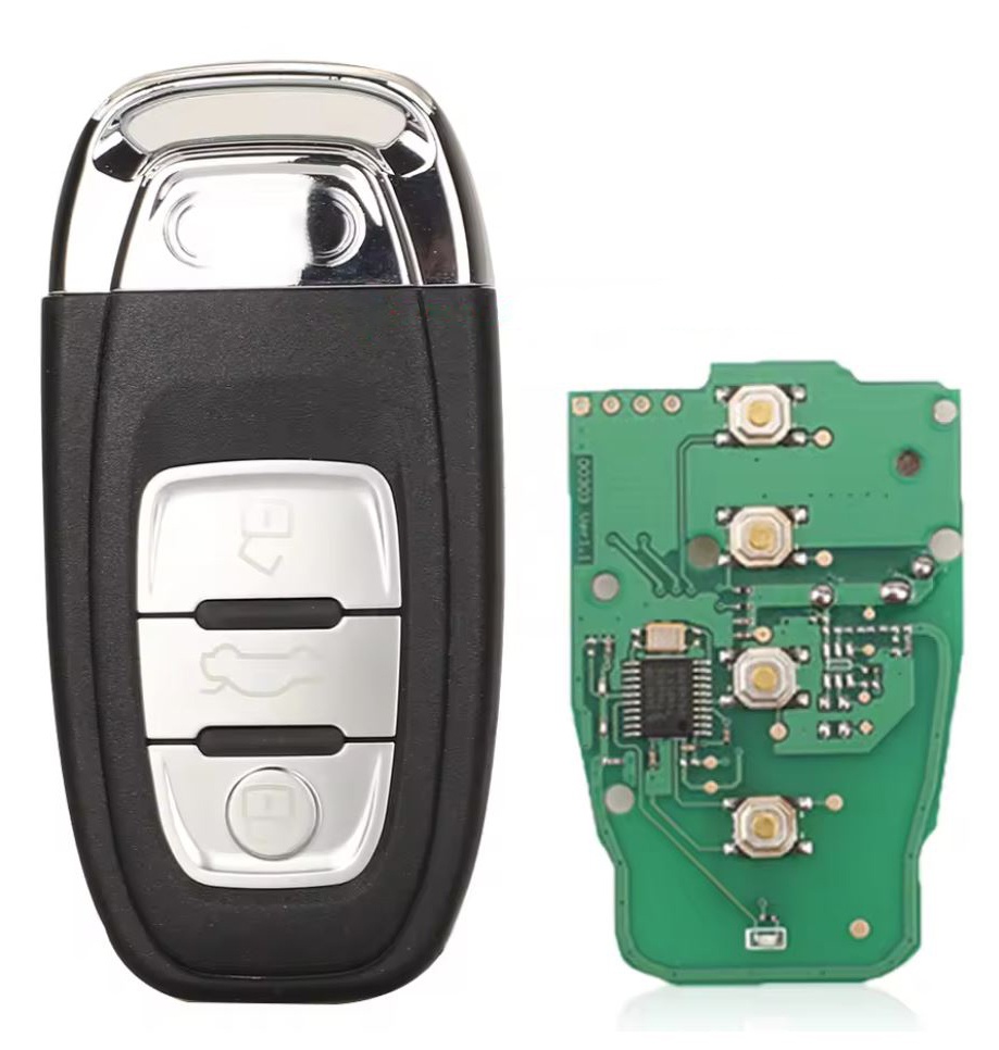 Cheie auto completa si programabila Techstar, compatibila cu Audi A4, A5, A6, A7, A8, Q5, S4, S5, RS4, RS5 – 433MHz, chip 754C/754G, lama retractabila