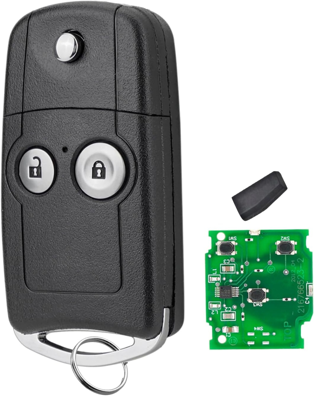 Cheie Auto Programabila Completa Techstar cu 2 butoane, 433MHz, Compatibila Honda Civic 2011–2014, CR-V, Jazz 2012–2015 – cip ID46, lama Hon66, FCCID: HLIK-1T