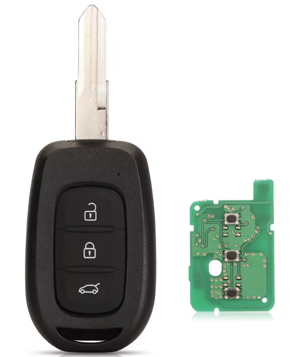 Cheie auto telecomanda completa compatibila Dacia Duster/Logan/Sandero + Renault Symbol/Trafic, lamela VAC102, 3 butoane, 433MHz, chip PCF7961M (4A), cu electronica si baterie - imagine 7