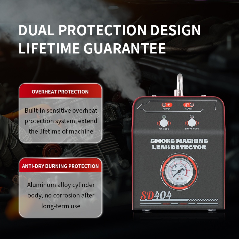 Detector de Scurgeri cu Aer si Fum EVAP Techstar® SD404, cu Manomentru, Protectie la Supraincalzire si Indicator de Presiune, Profesional, Negru/Rosu - 3 | YEO