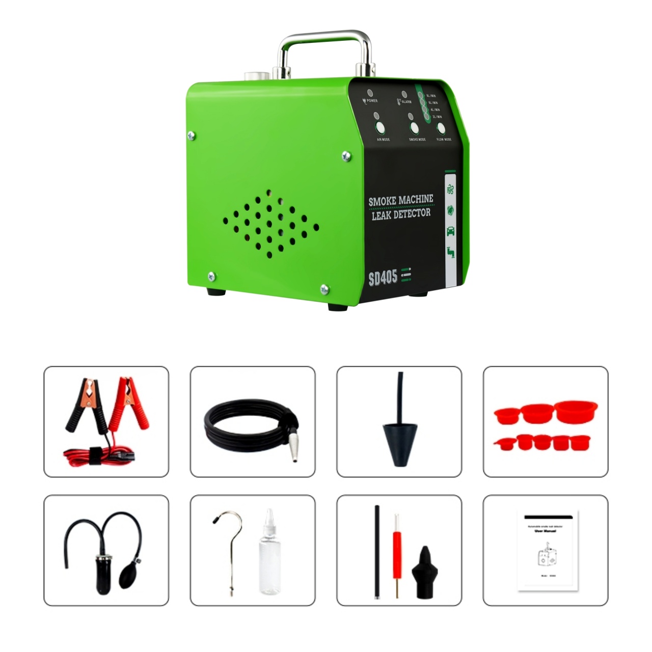 Detector Scapari Fum Auto Techstar SD405, 12V, cu Pompa Incorporata, Reglaj Presiune, EVAP, Vacuum, Turbo Motor, Protectie Supraincalzire, Full Kit - 1 | YEO