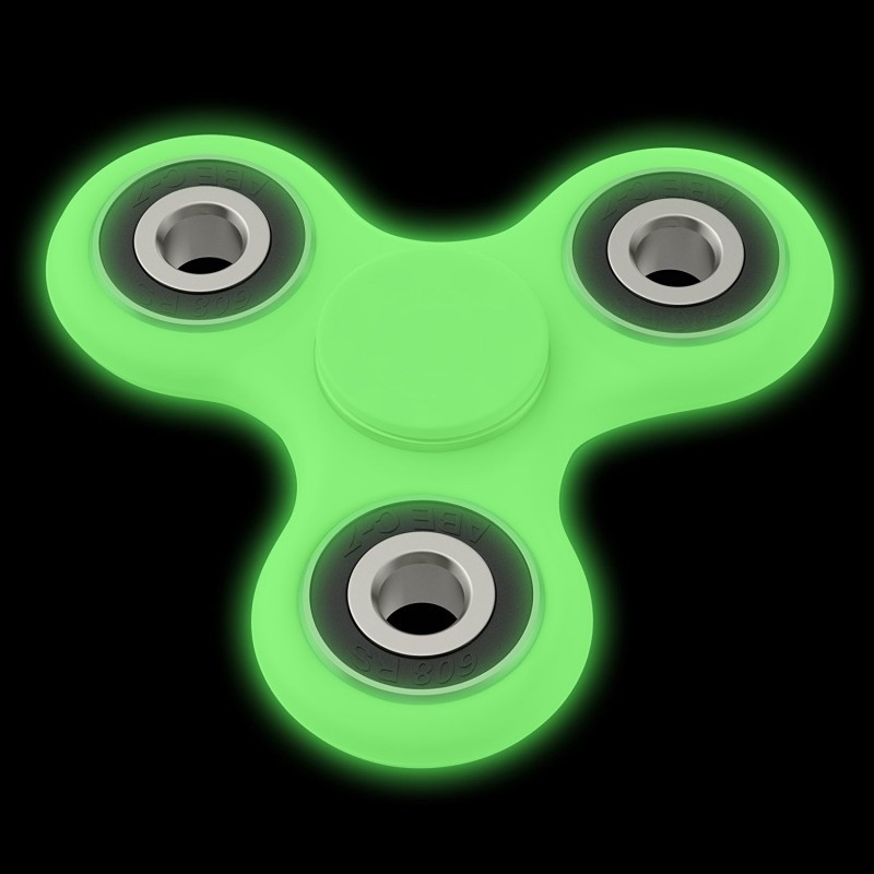 Jucaria Fidget Spinner Antistres culoare Alb Fosforescent Tri-Spinner - 1 | YEO